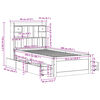 vidaXL Легло с етажерка за книги, без матрак, 90x200 см, бор масив