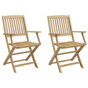 vidaXL Сгъваеми столове 2 бр. 58x54,5x90 см Масивна дървесина, акация