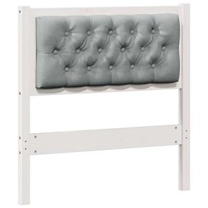vidaXL Облегалка за глава Бял и светлосив 80 cm Борово дърво масив