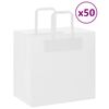 vidaXL Хартиени торбички 50 бр с дръжки бели 26x17x25 см