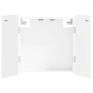 vidaXL Кабинет за дартборд ZWOLLE Бял гланц 52,5 x 10,5 x 57,5 см