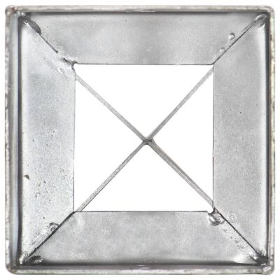 vidaXL Заземителни колове 6 бр сребро 10x10x76 см поцинкована стомана