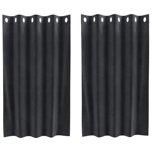 vidaXL Затъмняващи завеси 2 pcs Тъмен сив 140 x 140 cm Кадифе