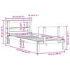 vidaXL Рамка за легло с табла, бяла, 75x190 см, борово дърво масив