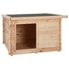 vidaXL Кучешка колиба, 122,5x118x82,6 cm, борово дърво масив, 14 мм
