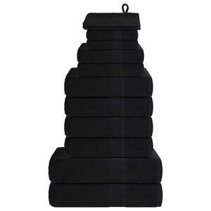vidaXL Комплект кърпи FROGN, 12 части, черни, 360 г/м&sup2;