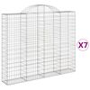 vidaXL Габионни кошници арка 7 бр 200x30x160/180 см поцинковано желязо
