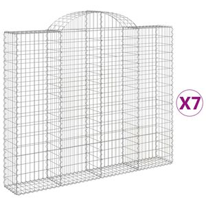 vidaXL Габионни кошници арка 7 бр 200x30x160/180 см поцинковано желязо