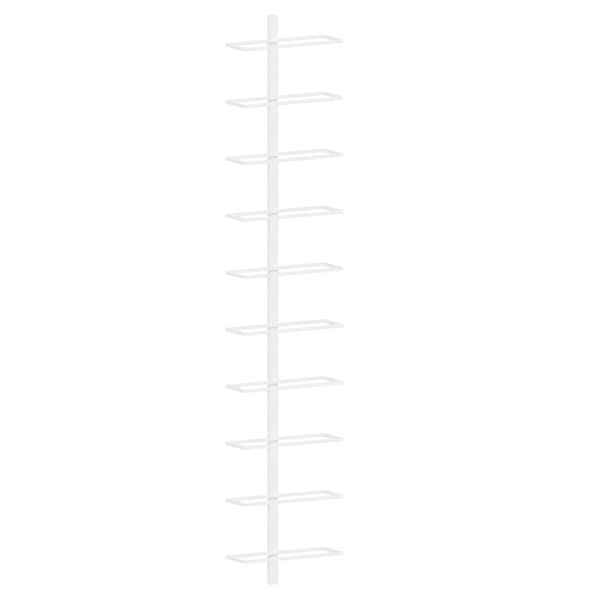 vidaXL Стойка за вино за 10 бутилки, стенен монтаж, бяла, метал
