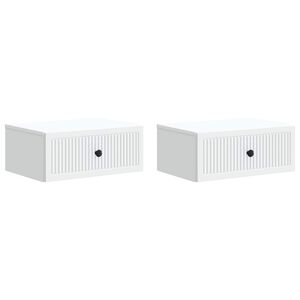 vidaXL Нощен шкаф 2 pcs Бяло 49 x 34,5 x 20 см Инженерна дървесина