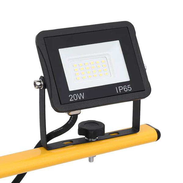vidaXL LED прожектор със статив, 2x20 W, студено бяло