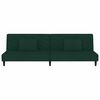 vidaXL 2-местно разтегателно канапе с възглавници, тъмнозелено, кадифе