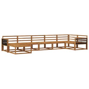 vidaXL Комплект дивани за открито 7 pcs Натурално