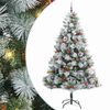 vidaXL С изкуствено коледно дърво Зелен и бял 240 cm