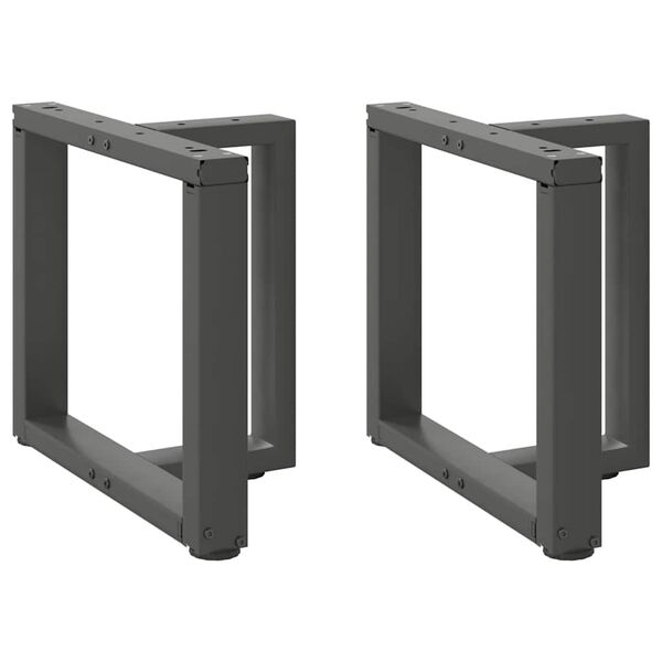 vidaXL Крака за масичка за кафе, Т-образни, 2 бр., антрацит, 50x25x(42-43) см, стомана