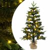 vidaXL Мини Коледно Дърво 60 см 25 LED светодиода Топло бяло PVC и PE