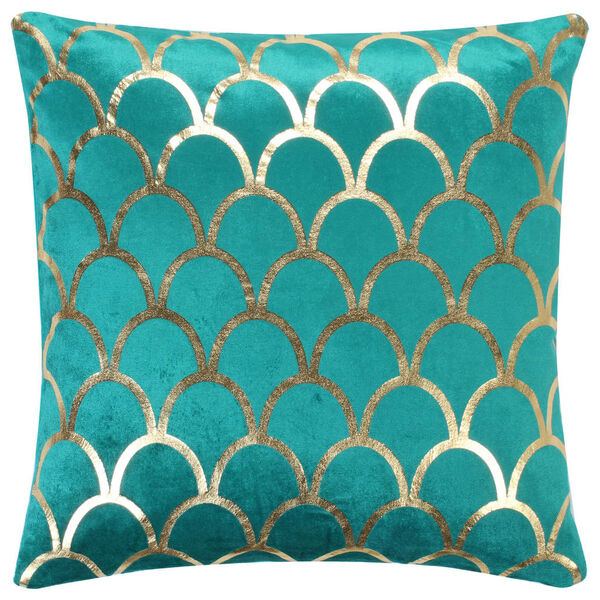 vidaXL Възглавници, 2 бр, принт фолио, зелено-златни, 40x40 см, кадифе