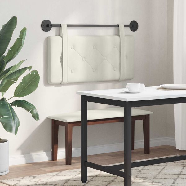 vidaXL Висяща табла Монтиране на стена Крем 90 x 55 x 5 см Кадифе