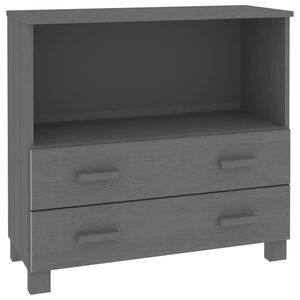 vidaXL Сайдборд HAMAR, тъмносив, 85x35x80 см, борово дърво масив