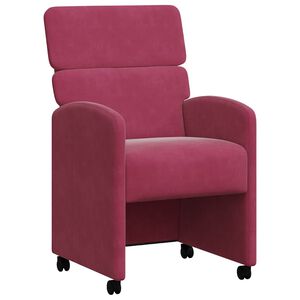 vidaXL Столове с Колела 2 бр. Кадифе виненочервен 58 x 65 x 98 см
