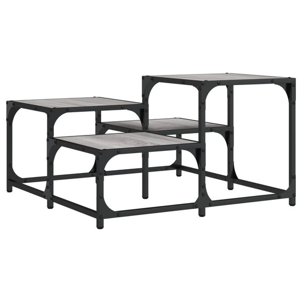 vidaXL Кафе маса, сив сонома, 68x68x40 см, инженерно дърво