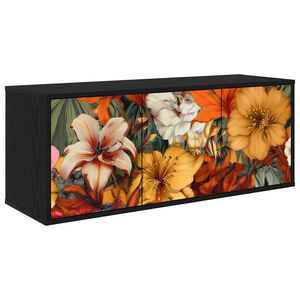 vidaXL Стенен телевизионен шкаф GENNEP 102 x 33 x 40 см Черен дъб