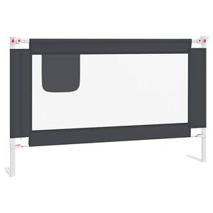 vidaXL Ограничител за бебешко легло, тъмносив, 120x25 см, плат