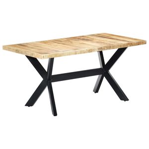 vidaXL Трапезна маса, 160x80х75 cм, грубо мангово дърво масив