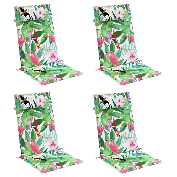 vidaXL Възглавници за столове с облегалки 4 бр шарени Оксфорд плат