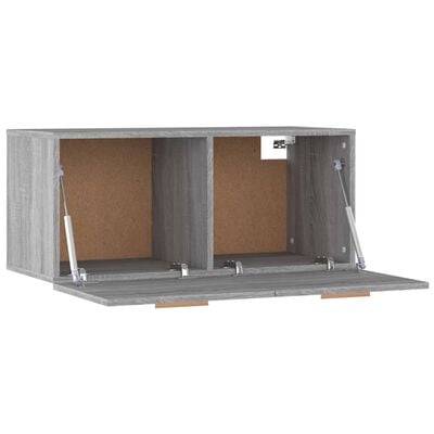 vidaXL Стенен шкаф, сив сонома, 80x35x36,5 см, инженерно дърво