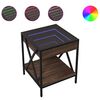 vidaXL Нощна масичка с Infinity LED, кафяв дъб, 40x40x49 см