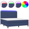 vidaXL Боксспринг легло с матрак и LED, синьо, 180x200 см, плат