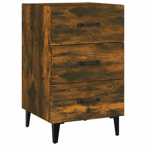 vidaXL Нощно шкафче, опушен дъб, 40x40x66 см, инженерно дърво