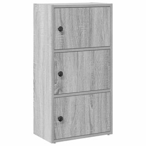 vidaXL Библиотека, сив сонома, 40x24x77 см, инженерно дърво