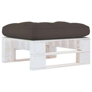 vidaXL Градинска палетна табуретка бяло импрегнирано борово дърво