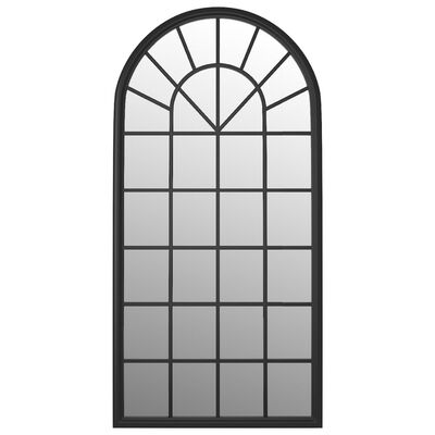 vidaXL Огледало, черно, 90x45 см, желязо, за употреба на закрито