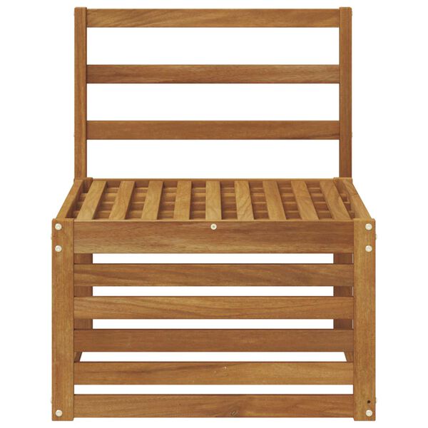 vidaXL Среден диван за открито Солидно акациево дърво Естествен