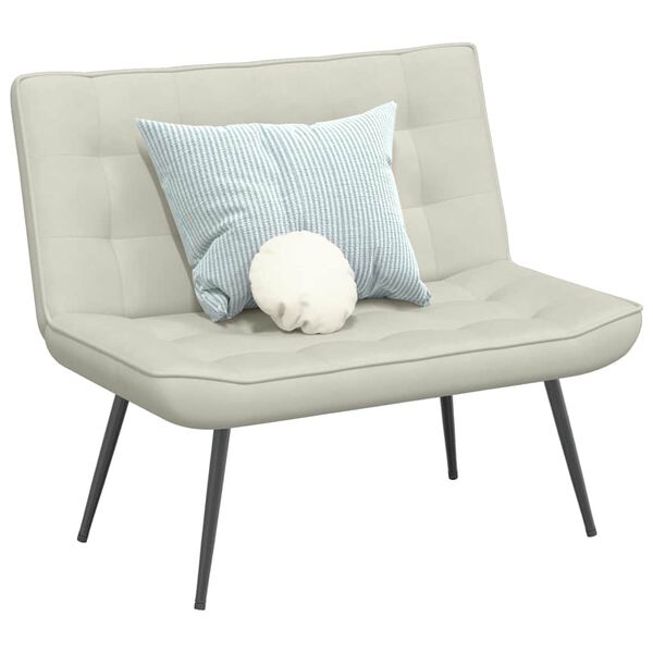 vidaXL Пейка, кремава, 110x74x84 см, кадифе