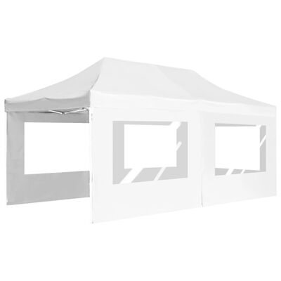 vidaXL Професионална сгъваема парти шатра + стени алуминий 6х3 м бяла