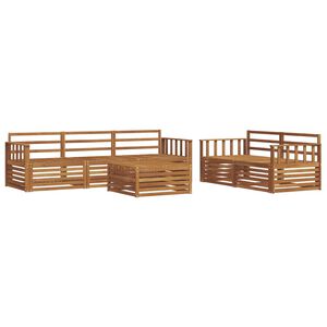 vidaXL Комплект дивани за открито 6 pcs Естествен