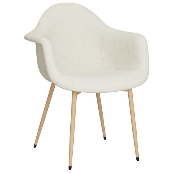 vidaXL Трапезен стол, кремав, текстил