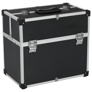 vidaXL Кутия за инструменти 38x22,5x34 см черен алуминий