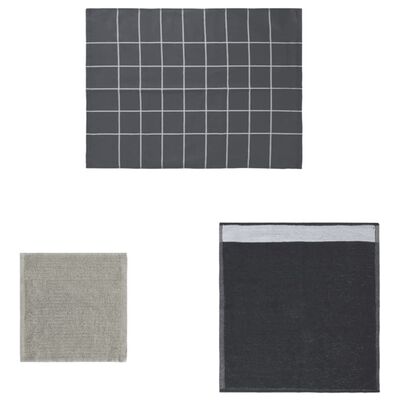 vidaXL Комплект кърпи от 12 части, сив, памук