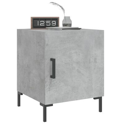 vidaXL Нощно шкафче, бетонно сиво, 40x40x50 см, инженерно дърво