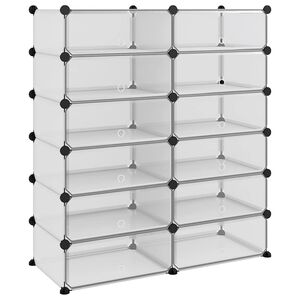vidaXL Етажерка за обувки, прозрачна, 94,5x36,5x106 см, PP