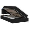 vidaXL LED легло за съхранение с матрак Черно 120 x 200 cm Текстил