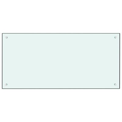 vidaXL Кухненски гръб, бял, 100x50 см, закалено стъкло