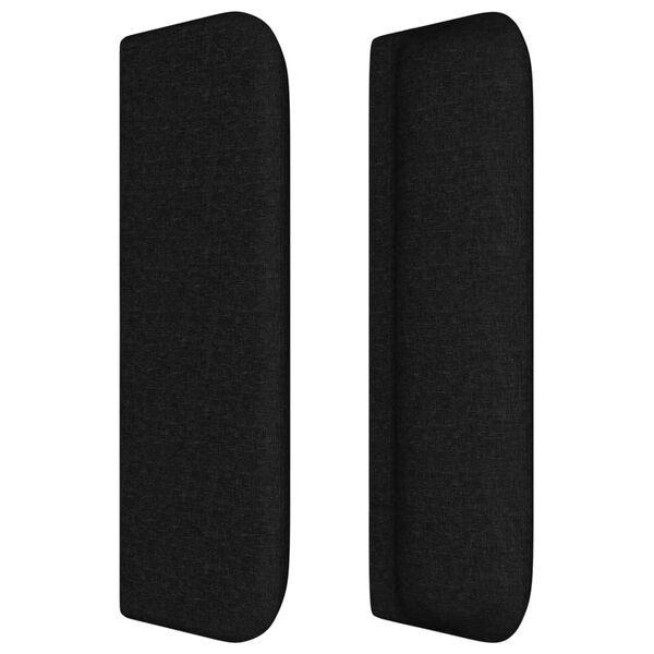 vidaXL Горна табла за легло, черна, 93 x 16 x 78/88 см, плат