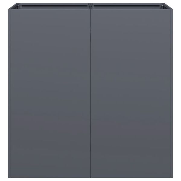 vidaXL Кашпа, антрацит, 80x40x80 см, студеновалцувана стомана