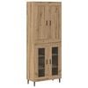 vidaXL Висок шкаф 2 pcs Дъб 69,5 x 34 x 180 см Инженерно дърво
